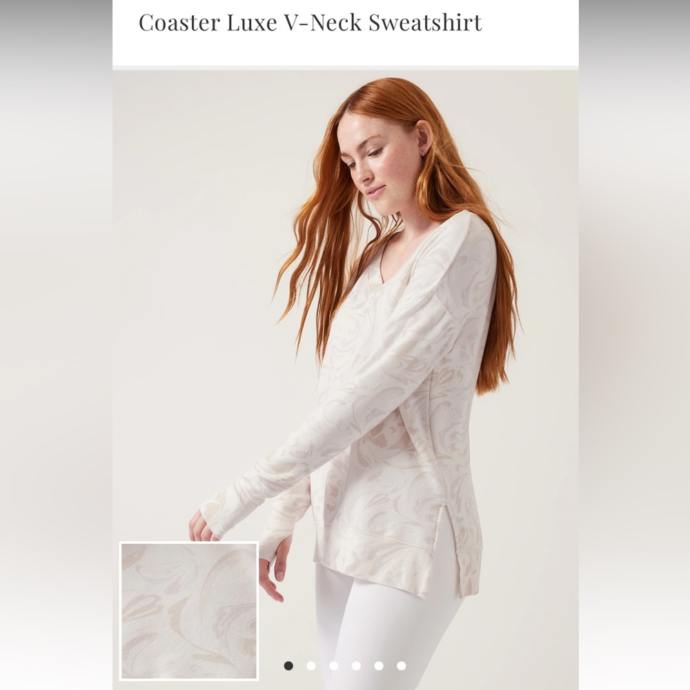 NWTs Athleta Coaster Luxe VNeck Sweatshirt XS